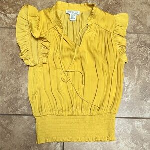 Rachel Zoe Mustard Ruffle Blouse